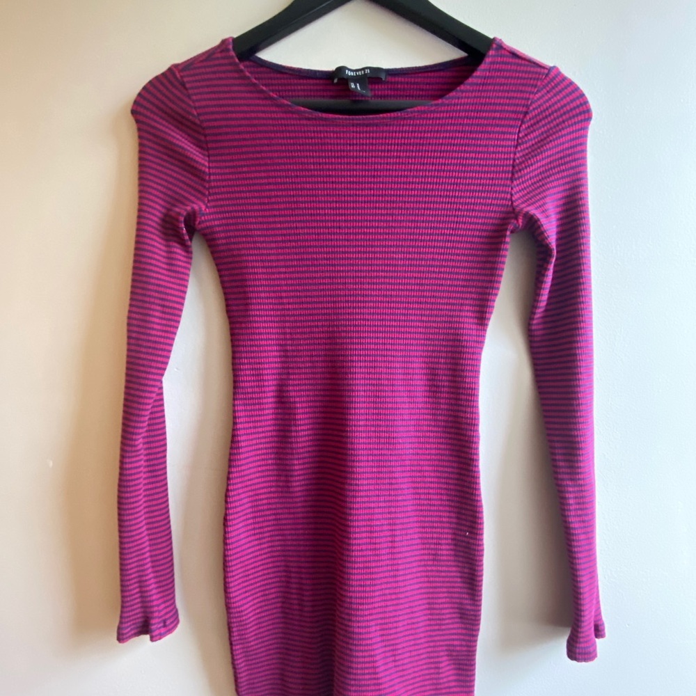 Forever 21 Spandex Striped Dress size M